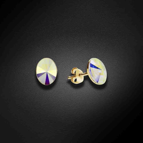 Silver earrings "Klaris V (Aurora Borealis)" with Swarovski™ crystals